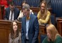 Alliance Party MLA Kate Nicholl (back, right) listening as the Northern Ireland Assembly once again convened last weekend. Screengrab: YouTube.