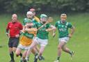 Fermanagh hurlers in action against Leitrim