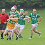 Fermanagh hurlers in action against Leitrim