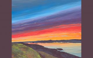Michelle Duffy's painting of Lough Navar viewpoint.