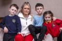 Janice Moohan with her children, James, 8, Charlie, 6, and Eva, 4.