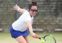 Vanessa McBrien, making a backhand return druing her singles match at Enniskillen Tennis Club.