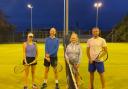 The finalists in the social tennis tournament at Enniskillen were: Carol McKeown, Alex Knowles, Ruth Armstrong and Andris Stebers.
