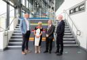 Looking forward to the ‘Building a Sustainable Future’ conference are (l – r) Barry McCarron, Chairperson, Passive House Ireland, Carol Viney, South West College Erne Campus Manager, Cllr Barry McElduff, Chairperson of Fermanagh and