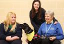 Rita Cooper, Pets As Theraphy, with pupils Clarice Hanley and Kacey-Lee Veech..