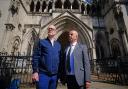 Journalists Trevor Birney (left) and Barry McCaffrey (right) outside the Royal Courts of Justice, in London, for an Investigatory Powers Tribunal (IPT) hearing over claims they were secretly monitored by police.
