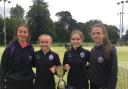 The victorious Mount Lourdes team of Amy Griffin (Team Captain), Eve Callaghan, Anna Guette and Ciara Griffin.