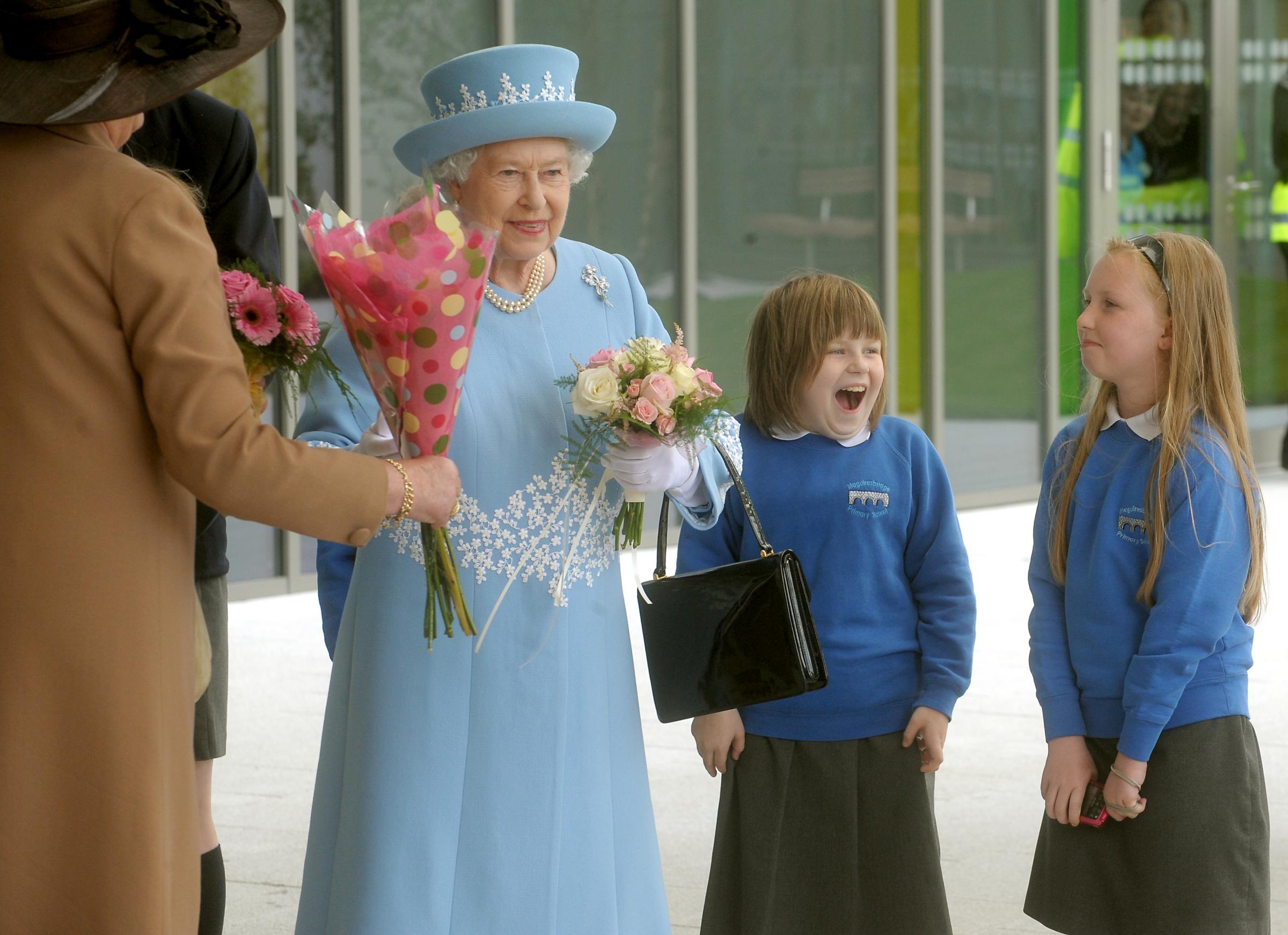 Queen Elizabeth on her visit to the official opening of The South West Acute Hospital in 2012.