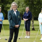 Club Captain, Kathleen Timoney (foreground) with Heather Hetherington, Sandra Armstrong and Bridie McCaffrey.