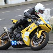 Adrian Heraty rounds Robo's corner in Armoy at the weekend.