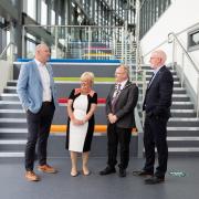 Looking forward to the ‘Building a Sustainable Future’ conference are (l – r) Barry McCarron, Chairperson, Passive House Ireland, Carol Viney, South West College Erne Campus Manager, Cllr Barry McElduff, Chairperson of Fermanagh and