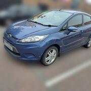 The image of the blue Ford Fiesta, registration number MGZ 6242,  which was used as a getaway car by those who shot DCI John Caldwell.