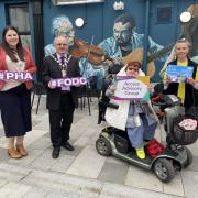 Kathy Owens (Public Health Agency); Councillor Barry McElduff (Chair of Fermanagh and Omagh District Council); Eileen Drumm (FODC Access Advisory Group Member); and Anna Hazzard (Enniskillen Macular Society Support Group).
