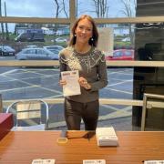 A SOAS volunteer who is collectiong signatures and support for the Five Point Plan at Dunnes Stores, Enniskillen on Wednesday.  Source SOAS.