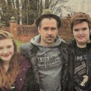 COLIN Farrell arrived in Enniskillen this week, taking time to chat and be photographed with local fans. Preparations for the filming of Liv Ullman's 'Miss Julie' have been under- way at Castlecoole for the past month and the arrival of