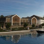 External CGI images of the Carrybridge Hotel and Marina provided by Whittaker and Watt Architects.