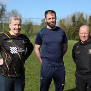 St Aidan's football coaches Dom Corrigan, Richie O'Callaghan and Pat McTeggart