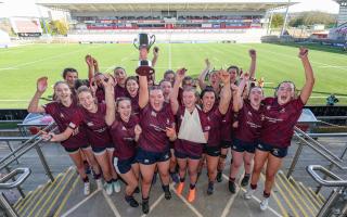 Hands up if you won the Girls Cup? Enniskillen Skins U18 Ladies celebrate their victory in Kingspan.