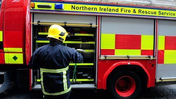 Firefighters from Fermanagh and Tyrone deal with hay shed fire