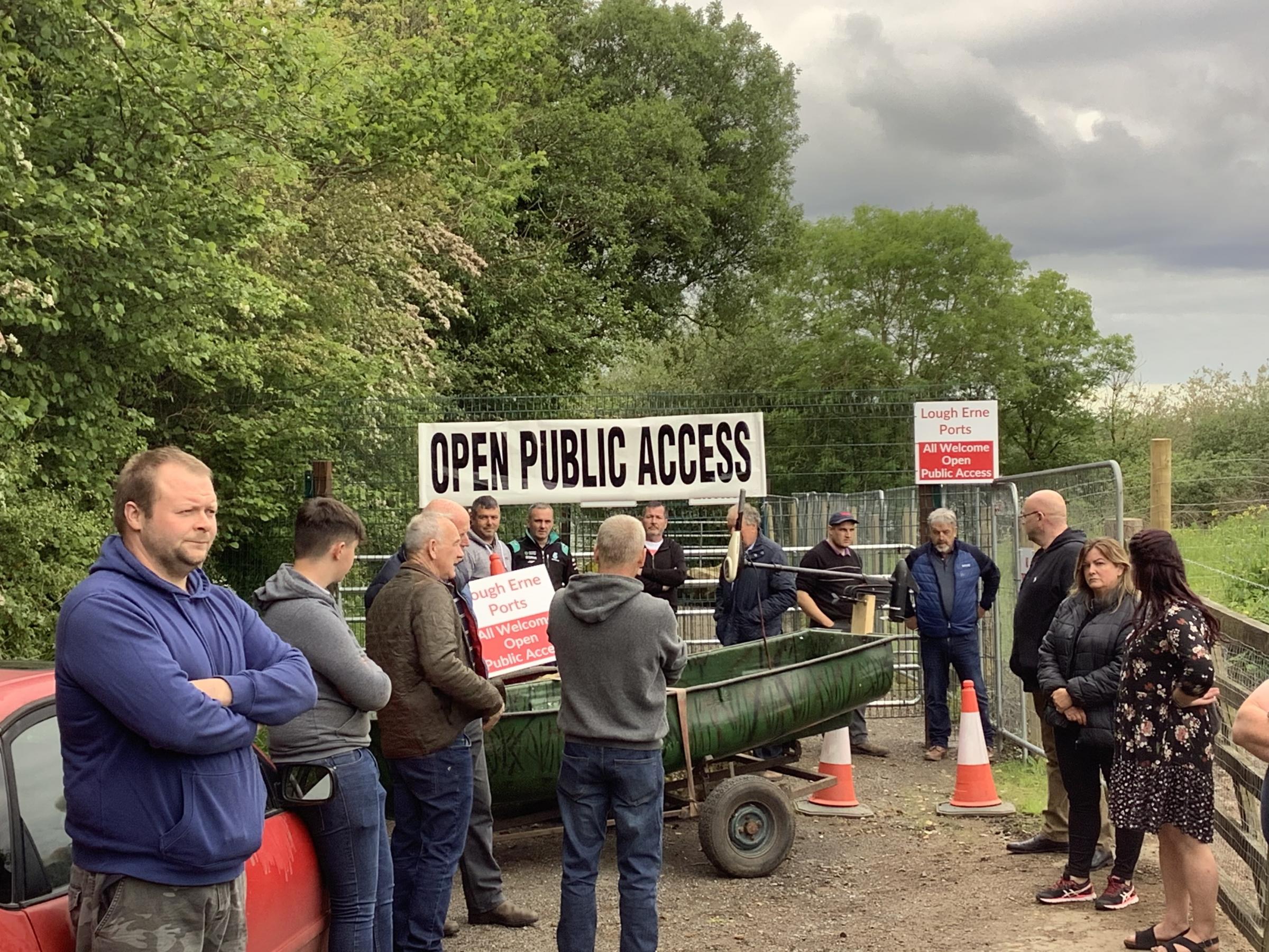 Fermanagh community protest over Lough Erne access blockade