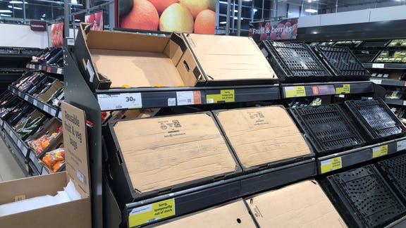 Brits warned of 'inevitable' food shortage in UK supermarkets