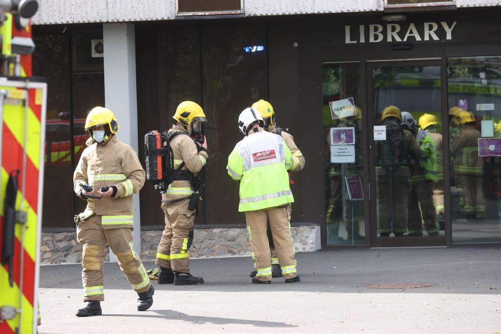 Emergency services dealing with incident at Enniskillen Library