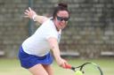 Vanessa McBrien, making a backhand return druing her singles match at Enniskillen Tennis Club.