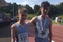 St. Michael's athletes Tiernan McManus and silver medallist Charlies Reihill who competed in the U15 1500 Metres.