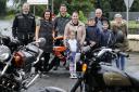 The Lynch family pose with some of the motorbikes prior to the motorcycles going on the run.