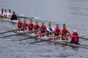 The Girls' J18 8 competing and winning at Lagan Head.