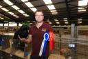 James Weatherup, Ballyclare, winner of the Reserve Supreme Show with Large Balck Poland Female.
