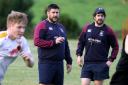 Skins coach Stevie Welsh puts his players through their paces at training on Tuesday night.
