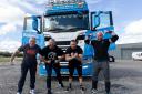 Male competitors took part in the lorry pull competition.