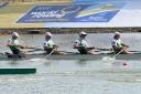 The Ireland Men's Four crew in action at the World Championships in Racice, Czech Republic.