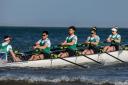 Fermanagh’s Dineka Maguire (second-right) competing at the World Coastal Beach Sprint Championships in Wales with her Ireland Mixed Quad crew members, Cian Sweeney (cox), Kealan Mannix, Noel Creedon and Niamh Doogan.