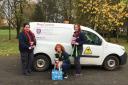 Lilli, a rescue dog, is pictured with Veronica Gamble (Fermanagh and Omagh District Council Enforcement Officer, Dog Control); Janice Porter (volunteer at Grovehill Animal Trust), and Lynn Millar (Council Enforcement Officer, Dog Control).