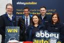 James Murphy (second left), Dale Farm, attending The Abbeyautoline stall at The Winter Fair. Also included are Richard Henderson and Nikita Wheeler, Abbeyautoline; Johnny Graham, Agri Executive; and Oonagh McMahon, Abbeyautoline