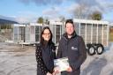 Therese Melanaphy and Adrian Melanaphy, of M-Tec Engineering, with a selection of livestock trailers ready for delivery to customers.