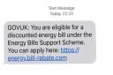 An example of a scam text in circulation provided by PSNI