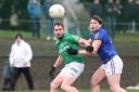 Sean Quigley looks to gather possession during the win over Longford in Ederney.