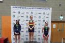 Acorn Cassidy,  WJ18 _ 500m Irish Indoor Champion after beating the Irish Record for thesecond time in two weeks.