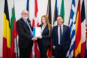 Darcey Crawford who is a student at Enniskillen Royal Grammar School received her certificate from Rotary Ireland District Governor Captain Sean Fitzgerald and Patrick O’Riordan, Head of Public Affairs at the European Parliament’s office in