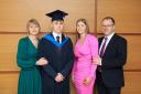 South West College (SWC) Enniskillen graduate James Willis from Florencecourt, with his family celebrating his achievements on the Open University BSc (Hons) Computing Science.