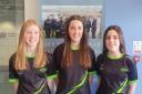 Enniskillen Lakelander swimmers: Ellie Dunlop, Anna McDade and Kate McDade.