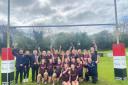 Enniskillen U14 Girls side celebrarte after winning the Ulster Cup.