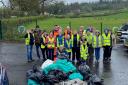 Community-minded volunteers who took part in the litter pick in the village of Magheraveely.