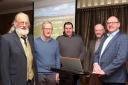 Professor Nigel Scollan (right) Director of the Institute for Global Food Security, and guest speaker at Fermanagh Grassland Club with (from left) Guy Benians, who spoke to members about grassland fertilization; Philip Clarke, club treasurer; Roland