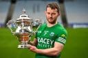8 May 2023; Declan McCusker of Fermanagh during the Tailteann Cup launch at Croke Park in Dublin. Photo by David Fitzgerald/Sportsfile *** NO REPRODUCTION FEE ***