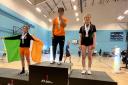 Naoise McManus receives her silver medal.