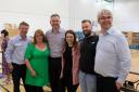 All smiles for Sinn Fein. Sinn Fein TD Pearse Doherty was at the count in Omagh. Pictured with from left, Anthony Feely, Debbie Coyle, Jemma Dolan MLA, Dermot Browne and John Feely..